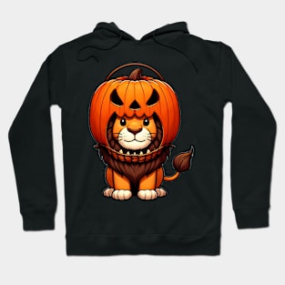 Lion with Halloween Pumpkin Helmet Hoodie